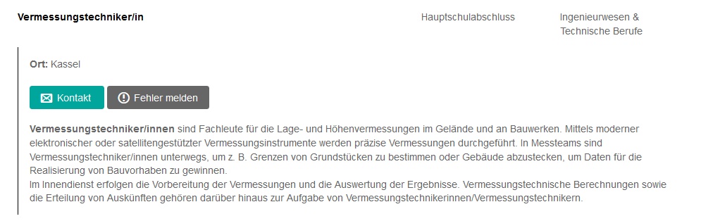 Die Angebotsinformation nach anklicken des Angebots Die Angebotsinformation nach anklicken des Angebots