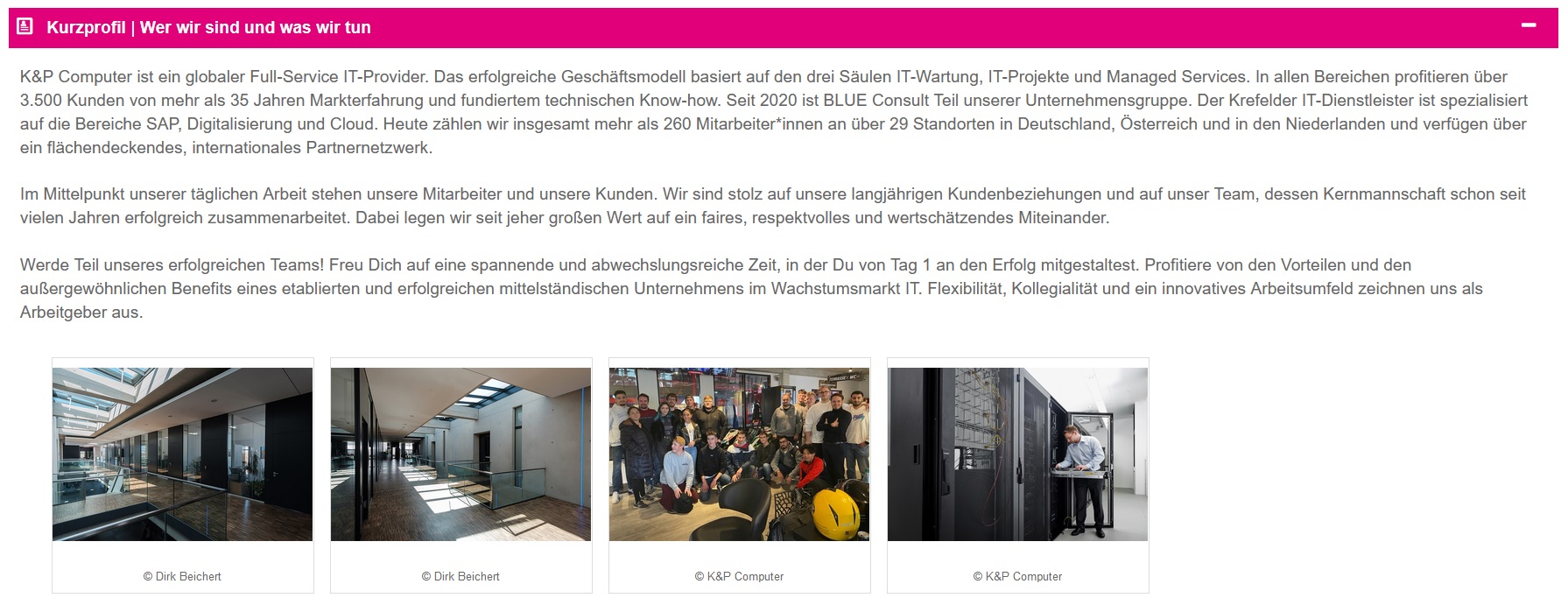 Ausstellerbeispiele Webcode-Seite | Kurzprofil