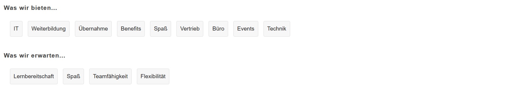 Ausstellerbeispiele Webcode-Seite | Was wir bieten... | Was wir erwarten...