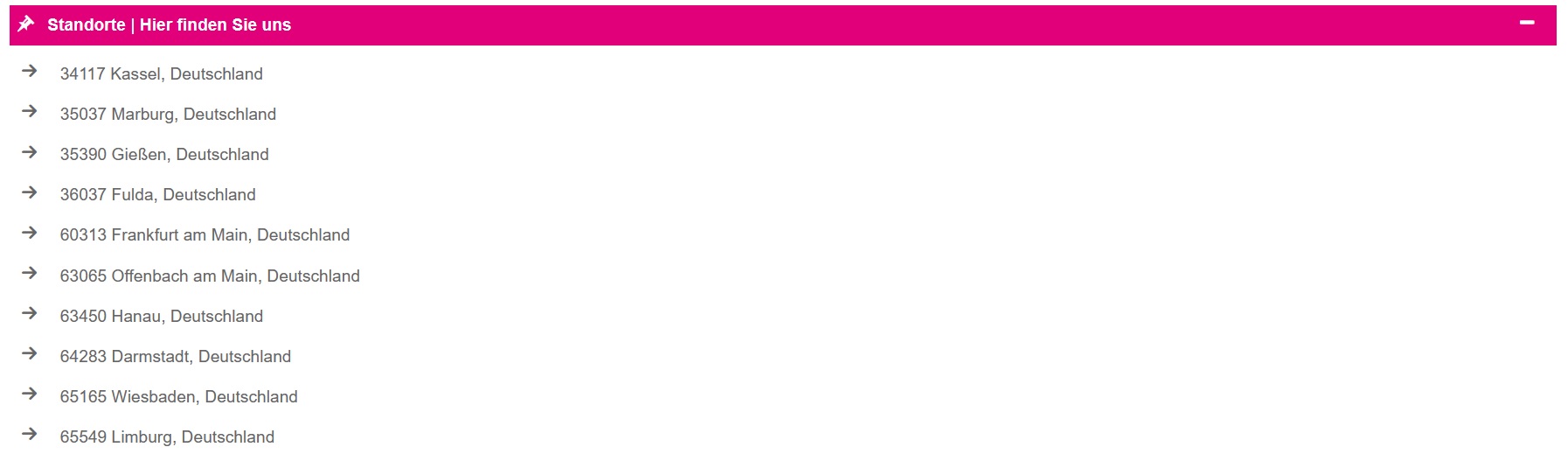 Ausstellerbeispiele Webcode-Seite | Standorte