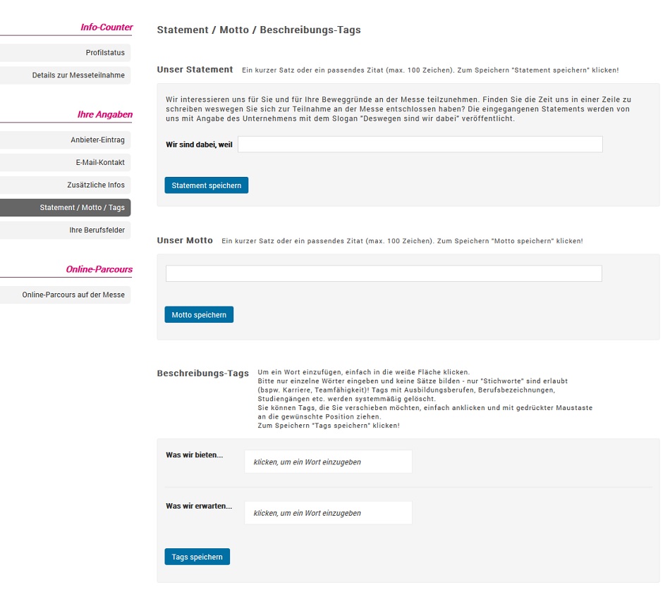 Statement / Motto / Tags