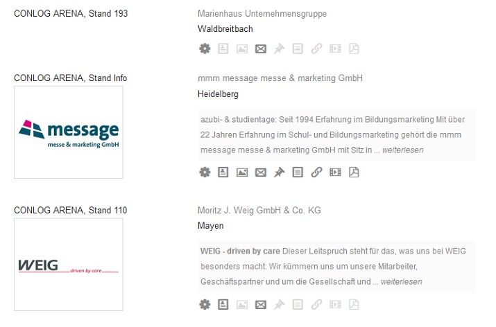 Darstellung Logo mit Text in der Ausstellerliste Gesamt A-Z Darstellung Logo mit Text in der Ausstellerliste Gesamt A-Z
