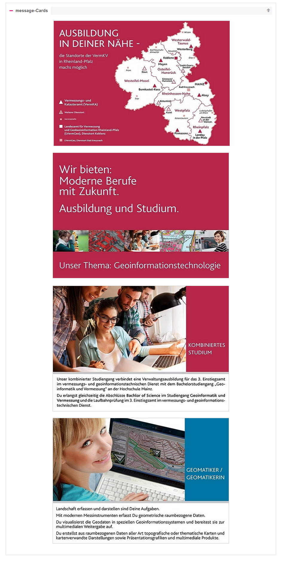 Darstellung Startseite der virtuellen Messe auf www.azubitage.de.