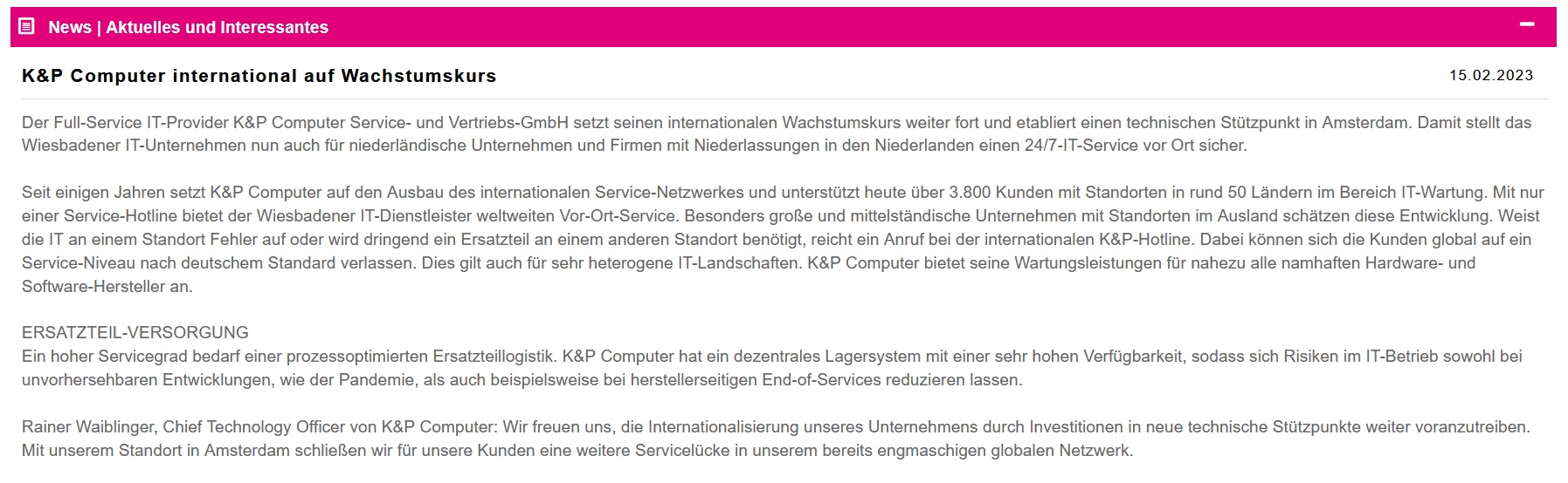 Ausstellerbeispiele Webcode-Seite | News