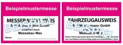 Beispiel Messebauausweis - Fahrzeugausweis Dienstleister