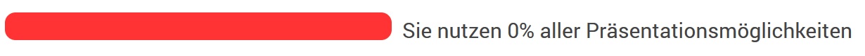 Beispiel: Vollständigkeit des Profils - im Minimalpaket immer 0 %