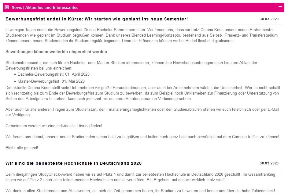 Ausstellerbeispiele Webcode-Seite | News